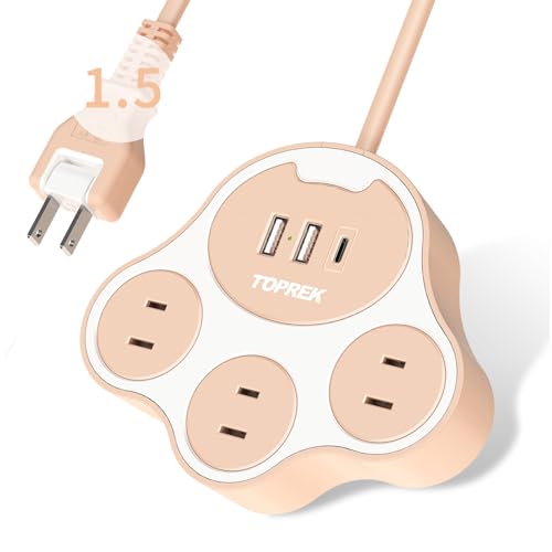 Amazon.co.jp: TOPREK 猫の足型 電源タップ ピンク USB コンセント